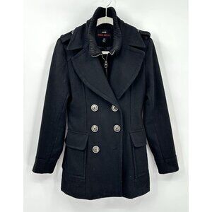 MISS 60 coat peacoat jacket outerwear black MEDIUM wool Y2K 2000s vintage